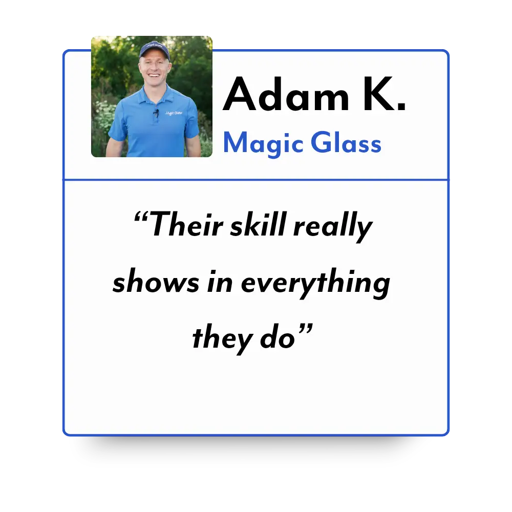 Client Testimonial form Adam of Magic Glass